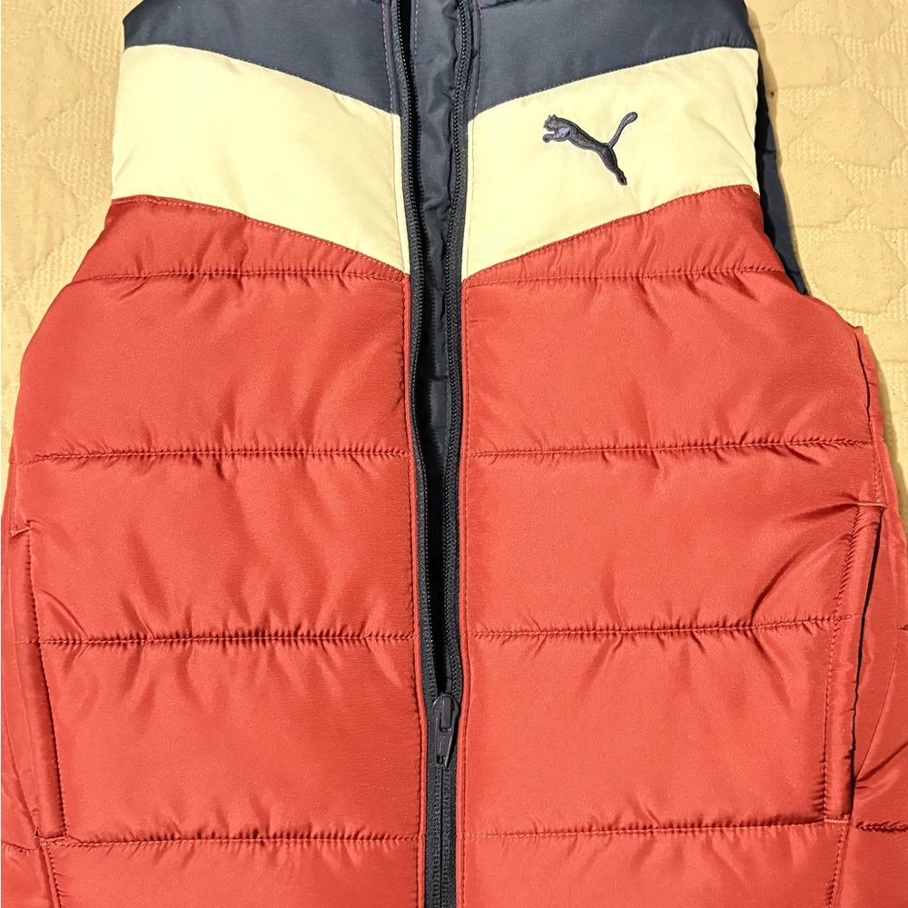 Puma kids  Red and Cream Puffer vest